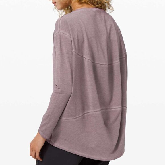 Lululemon Back In Action Long Sleeve *Fade - 6/8 Washed Lunar Rock - Picture 2 of 5